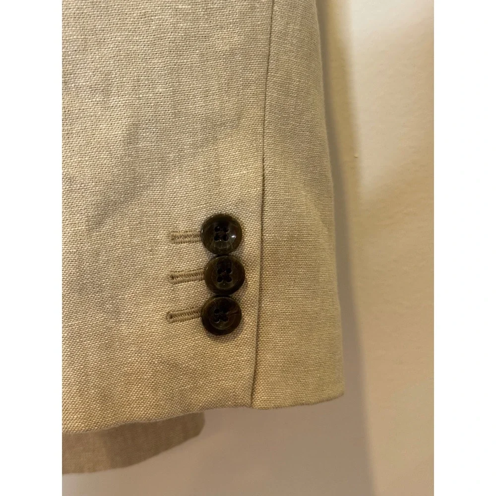 Old Navy Mens XL Linen Blend Blazer Sport Coat Beige Beachy Wedding Lightweight